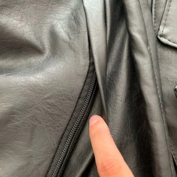 Vintage Leather Jacket/ Faux leather/ 1980/90s/NWT - Picture 7 of 9
